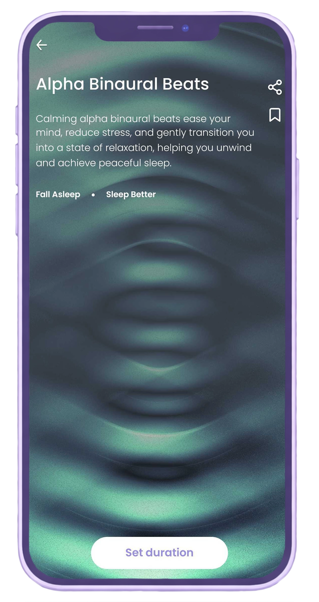 Begin app Alpha Binaural Beats sleep music