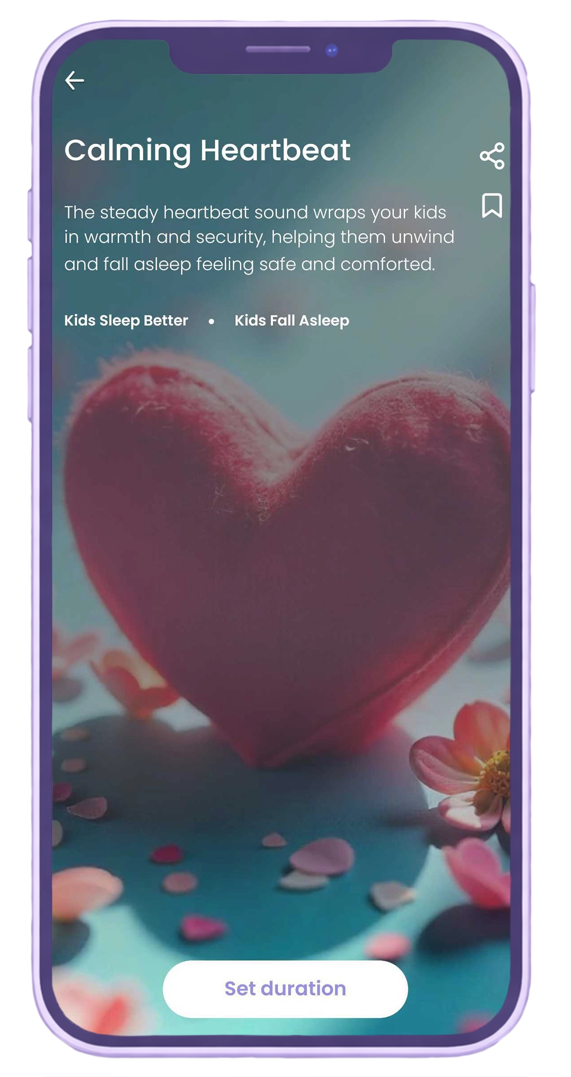 Begin kids Calming Heartbeat white noise session