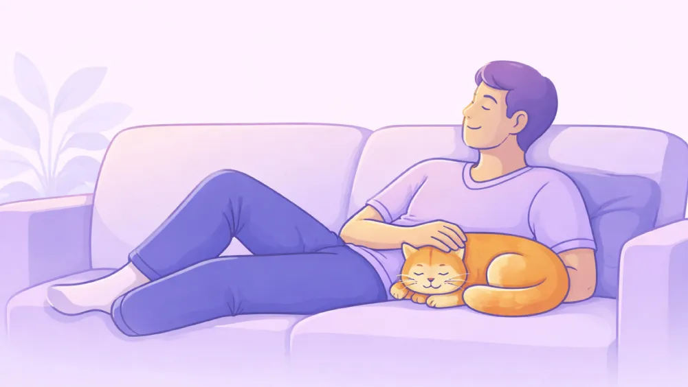 Relaxing with pet