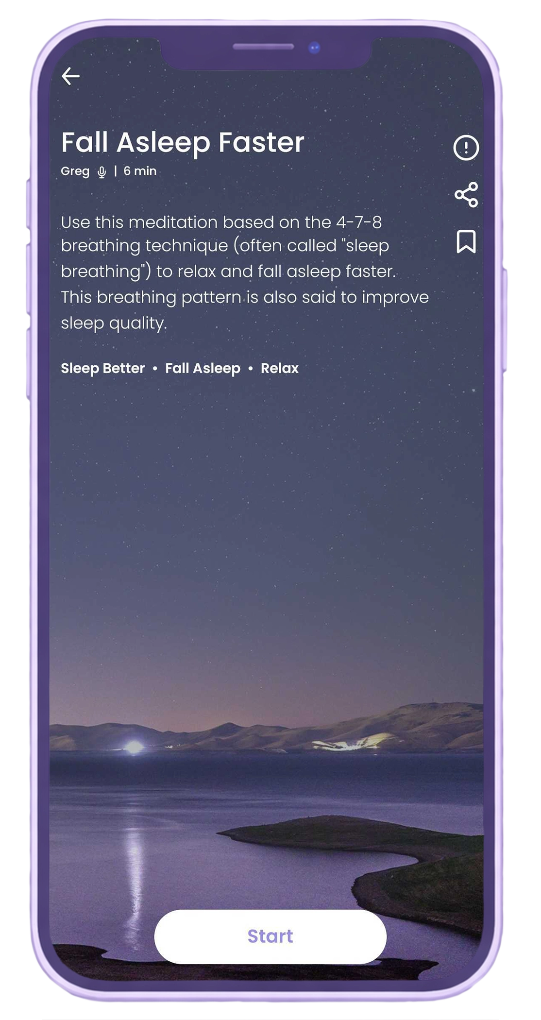 Begin app Fall Asleep Faster session for teens