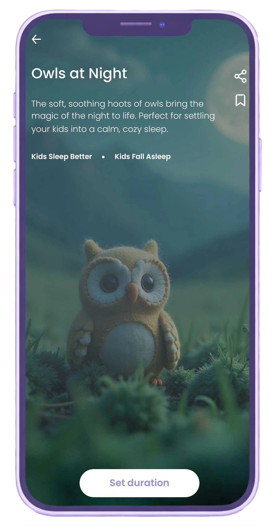Begin kids Owls at Night nature soundscape