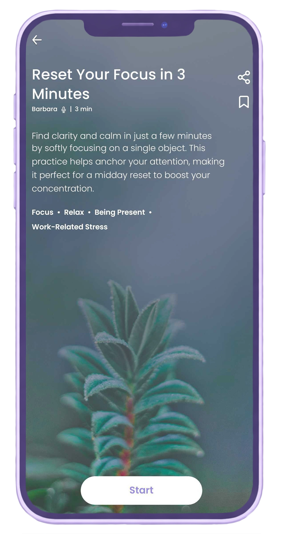 Begin app Reset Your Focus in 3 Minutes session for teens