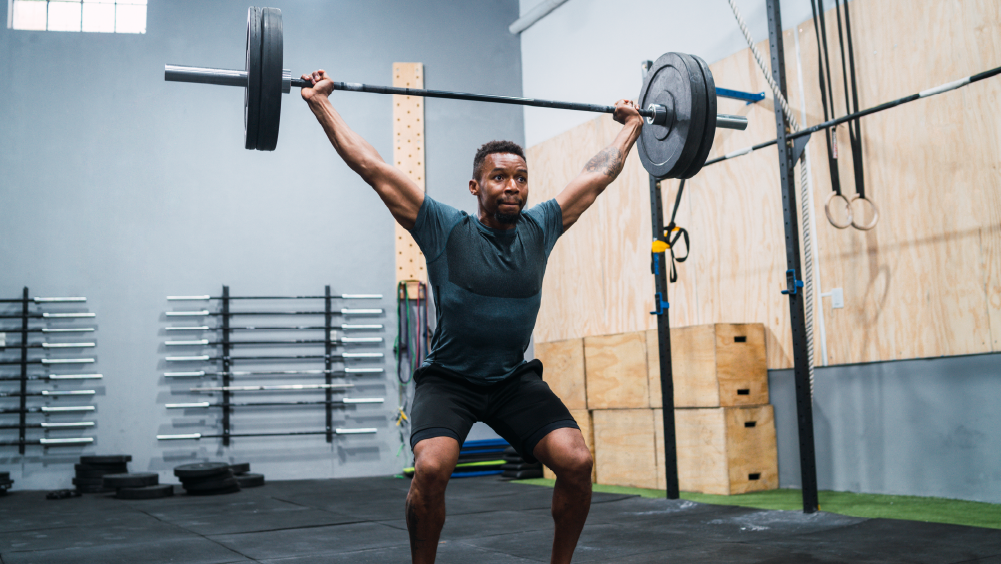 Athlete on rings during 26.3 CrossFit Open training session